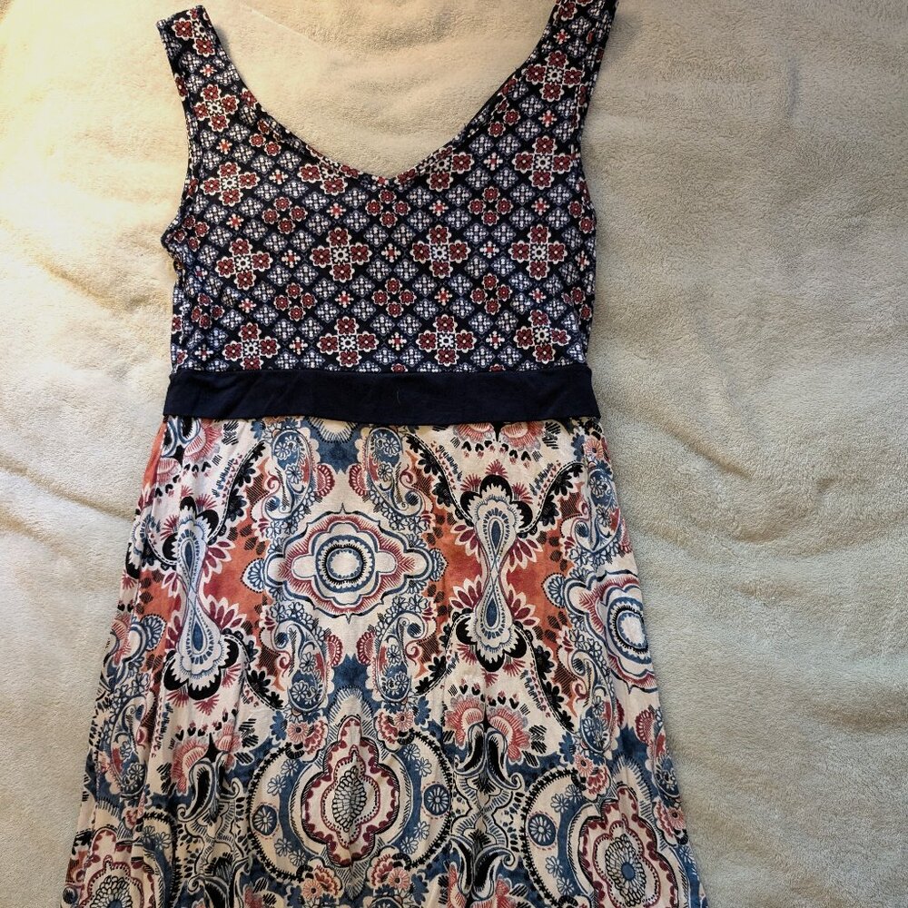 WOMEN'S DRESS S Small LDLA Floral Pattern Red Blue Black Sleeveless Tank Top